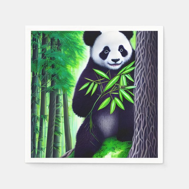 Guardanapo De Papel Urso Panda Divertido (Frente)