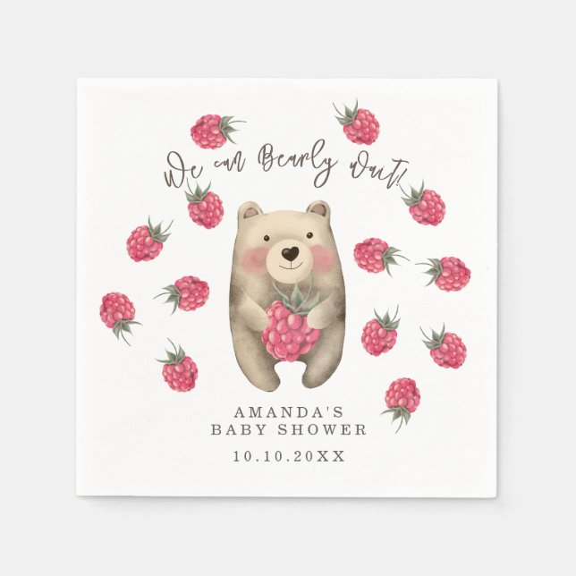 Guardanapo De Papel Urso - podemos esperar chá de fraldas (Frente)