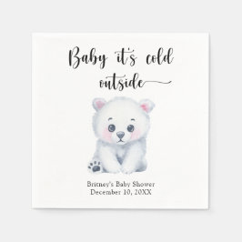 Guardanapo De Papel Urso polar de inverno - bebê está frio lá fora