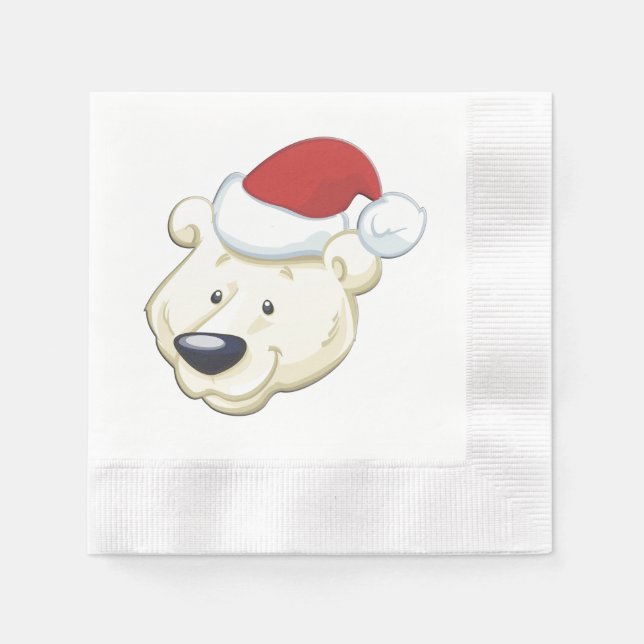 Guardanapo De Papel Urso Polar de Natal (Frente)