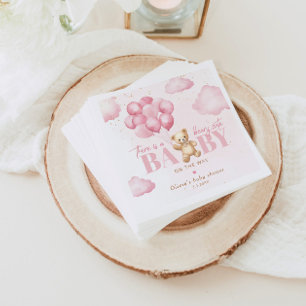 Guardanapo De Papel Urso rosa, chá de fraldas bonitinho Beary