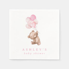 Guardanapo De Papel Urso Rosa Que Podemos Brindar Chá de fraldas De Es