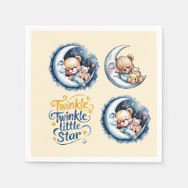 Guardanapo De Papel Ursos no Chá de fraldas Moonlight Boy