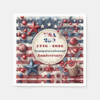 Guardanapo De Papel USA 250 Aniversário Semiquincentenário Estrela Fai