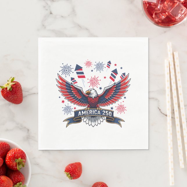 Guardanapo De Papel USA 250th Anniversary Patriotic Eagle Firecracker  (Insitu)