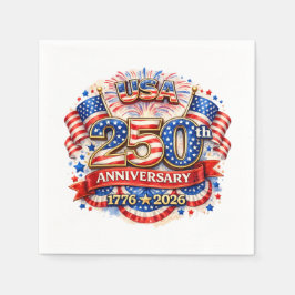 Guardanapo De Papel USA America 250th Anniversary Watercolor Patriotic