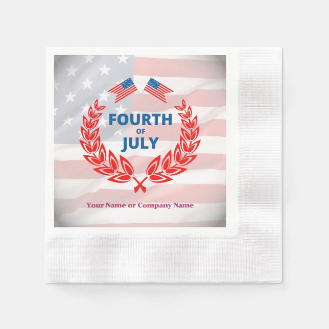 Guardanapo De Papel USA Flag Inspirou 4 de julho (Frente)