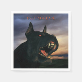 Guardanapo De Papel Use If You Dare. Big, black dog