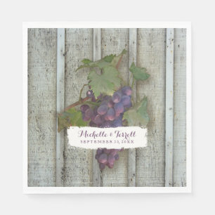 Guardanapo De Papel Uvas personalizadas do vinhedo da recepção de