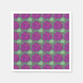 Guardanapo De Papel Uvas Roxas e Verdes