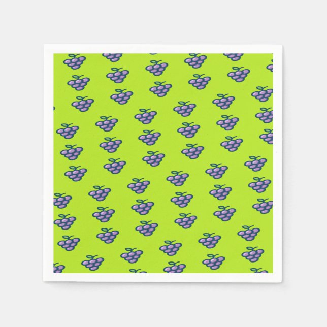 Guardanapo De Papel Uvas roxas em verde (Frente)
