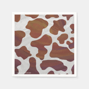Guardanapo De Papel Vaca Brown e impressão branco