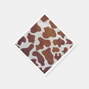 Guardanapo De Papel Vaca Brown e impressão branco