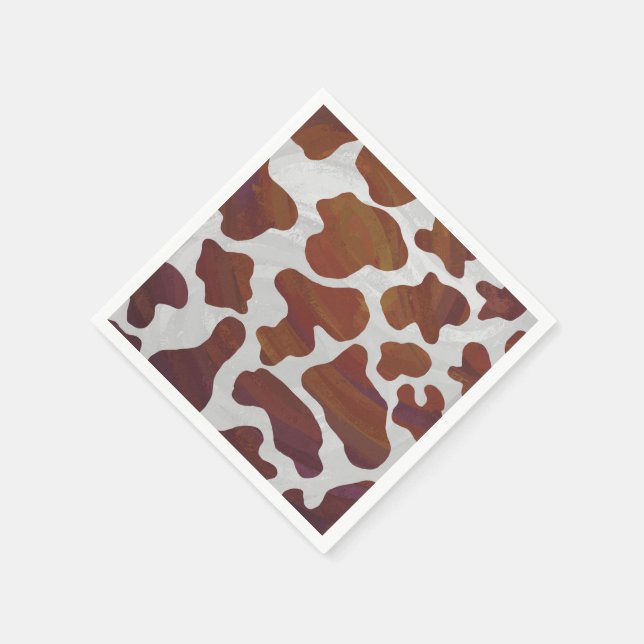 Guardanapo De Papel Vaca Castanho e Impressão Branco (Canto)