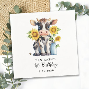 Guardanapo De Papel Vaca Cura Cura Girassóis Flores Modernas e Simples