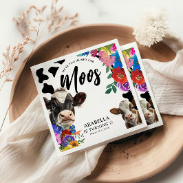 Guardanapo De Papel Vaca Floral "Você Ouviu o Dia de Aniversário do MO