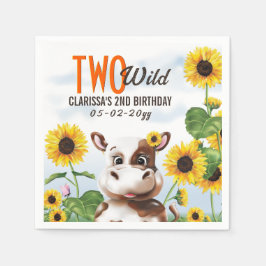 Guardanapo De Papel Vaca Girassol Segundo Aniversário