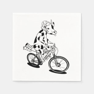 Guardanapo De Papel Vaca montando uma mountain bike