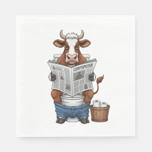 Guardanapo De Papel Vaca no banheiro, Fazenda engraçado