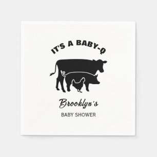 Guardanapo De Papel Vaca Porco Frango BabyQ Churrasco Baby Shower Pret