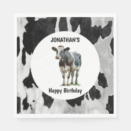 Guardanapo De Papel Vaca preta e branca