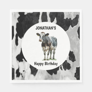 Guardanapo De Papel Vaca preta e branca