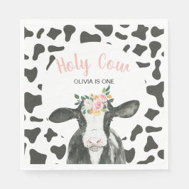 Guardanapo De Papel Vaca Sagrada Estou Um Gingham Floral Cor-de-Rosa d