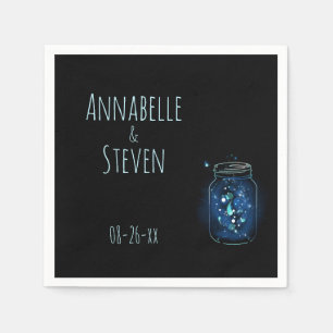 Guardanapo De Papel Vagalumes no casamento personalizado Mason Jar