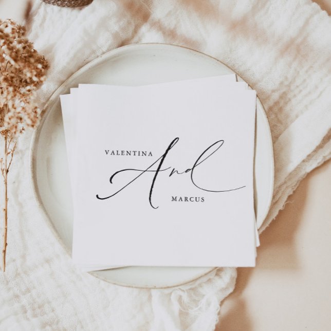 Guardanapo De Papel VALENTINA Chic Elegante Script Caligrafia Casament (Criador carregado)