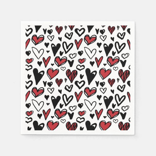 Guardanapo De Papel Valentine Day Love Pattern Napkins (Frente)