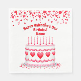 Guardanapo De Papel Valentine's Day Birthday Cake Customizable Candles
