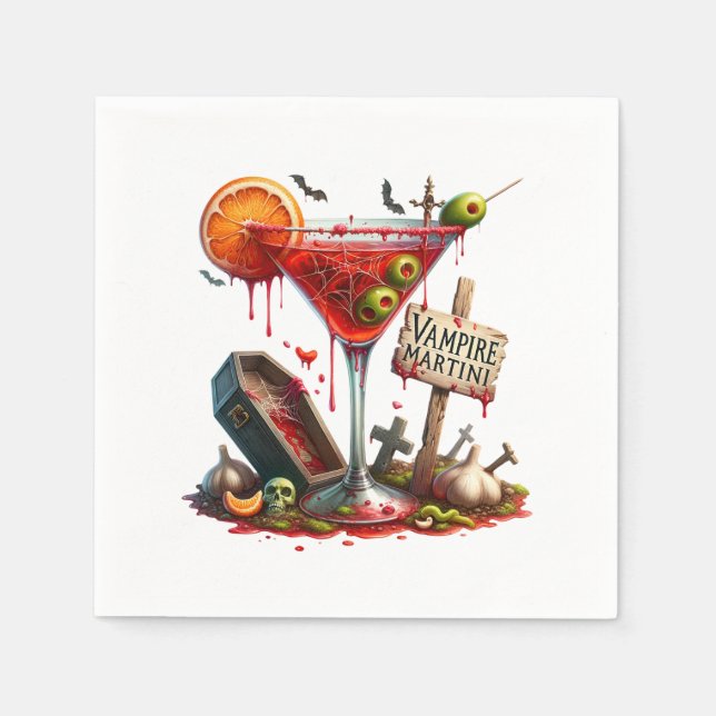 Guardanapo De Papel Vamire Martini Halloween Paper (Frente)