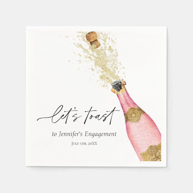 Guardanapo De Papel Vamos Brast Pink Champagne Bridal Napkins (Frente)