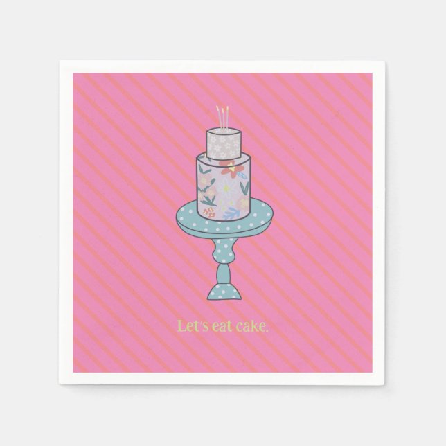 Guardanapo De Papel Vamos Comer Festa De Bolo (Frente)