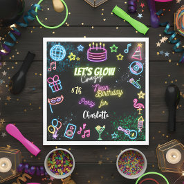 Guardanapo De Papel Vamos de aniversário maluco de neon