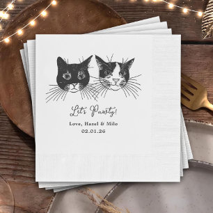 Guardanapo De Papel Vamos Festar Desenho Personalizado de Gato de Carr