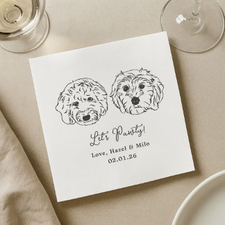Guardanapo De Papel Vamos Festejar Casamento de Cocktail Desenhado à M