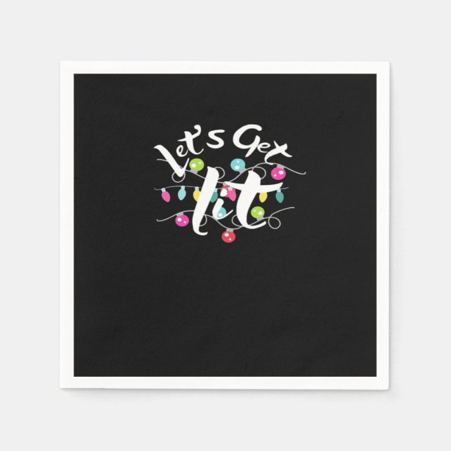 Guardanapo De Papel Vamos Ficar Bêbados, Luzes de Natal - Ficando Bêba (Frente)