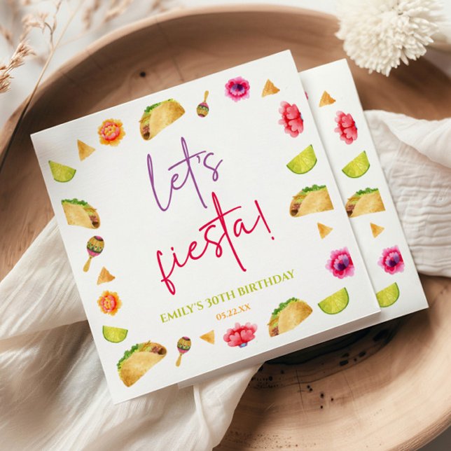 Guardanapo De Papel Vamos Fiesta Taco Mexicano Fiesta Festa de anivers (Criador carregado)