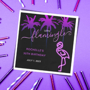 Guardanapo De Papel Vamos Flamingle Pink Neon Flamingo Aniversário