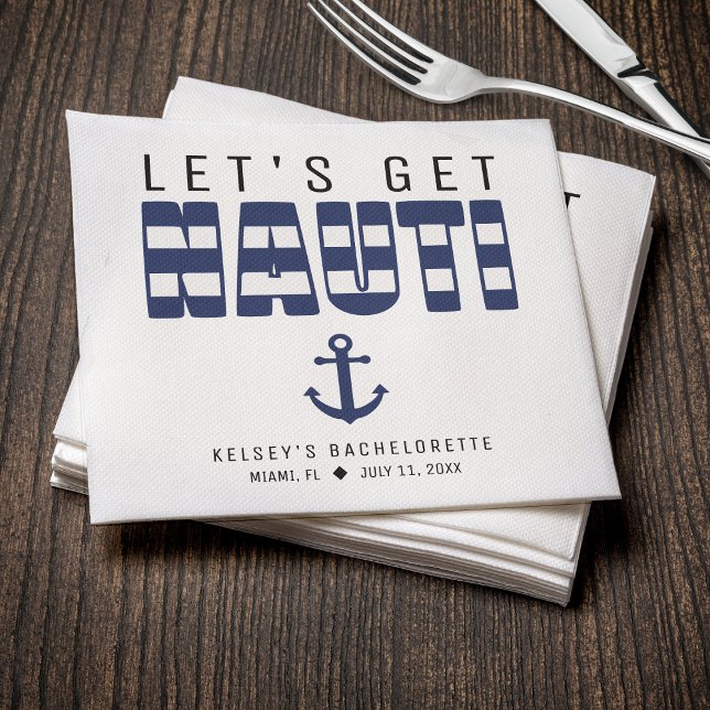 Guardanapo De Papel Vamos Obter Festa de solteira Nauti (Let's Get Nauti Bachelorette Party Napkins
)