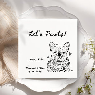 Guardanapo De Papel Vamos Pawty Drawn Engraçado Cão Engraçado Simples