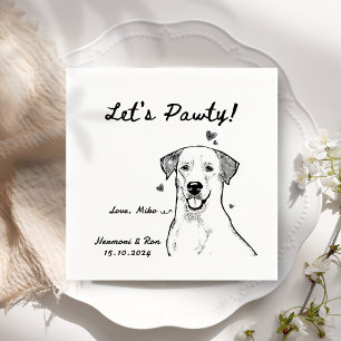 Guardanapo De Papel Vamos Pawty Drawn Engraçado Cão Engraçado Simples