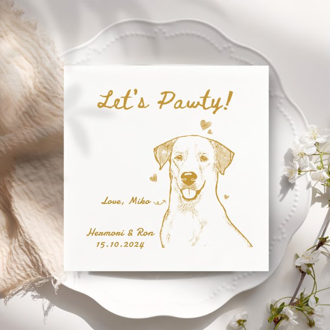 Guardanapo De Papel Vamos Pawty Drawn Engraçado Cão Engraçado Simples  (Criador carregado)