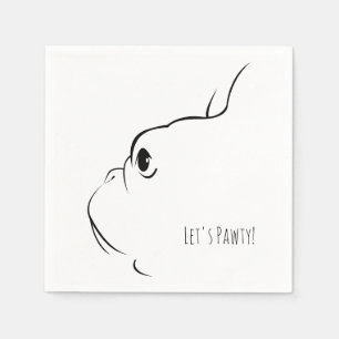 Guardanapo De Papel Vamos Pawty French Bulldog Silhouette Napkins