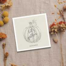 Vamos Reunir Pumpkin Russo Graças Napkin