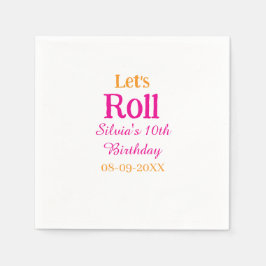 Guardanapo De Papel Vamos rolo feliz 10º aniversário adicione nome ret