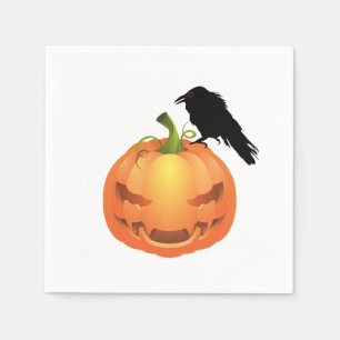 Guardanapo De Papel Vampiro Jack o'lantern com corvo