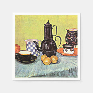 Guardanapo De Papel Van Gogh - A Vida Estática com o Blue Enamel Coff