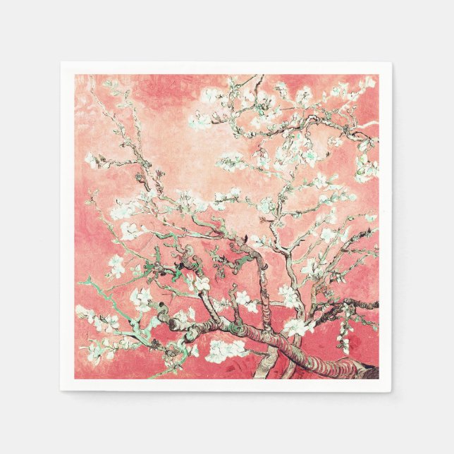 Guardanapo De Papel Van Gogh Almond Blossoms Peach (Frente)